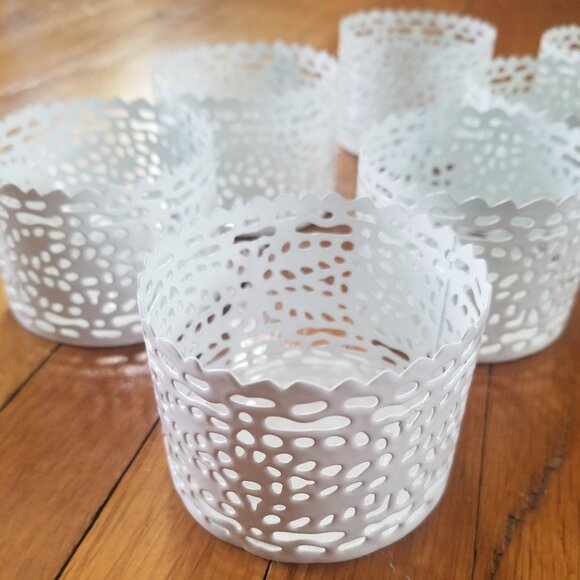 IKEA Other - IKEA White Metal Tea Light Candle Holder Set